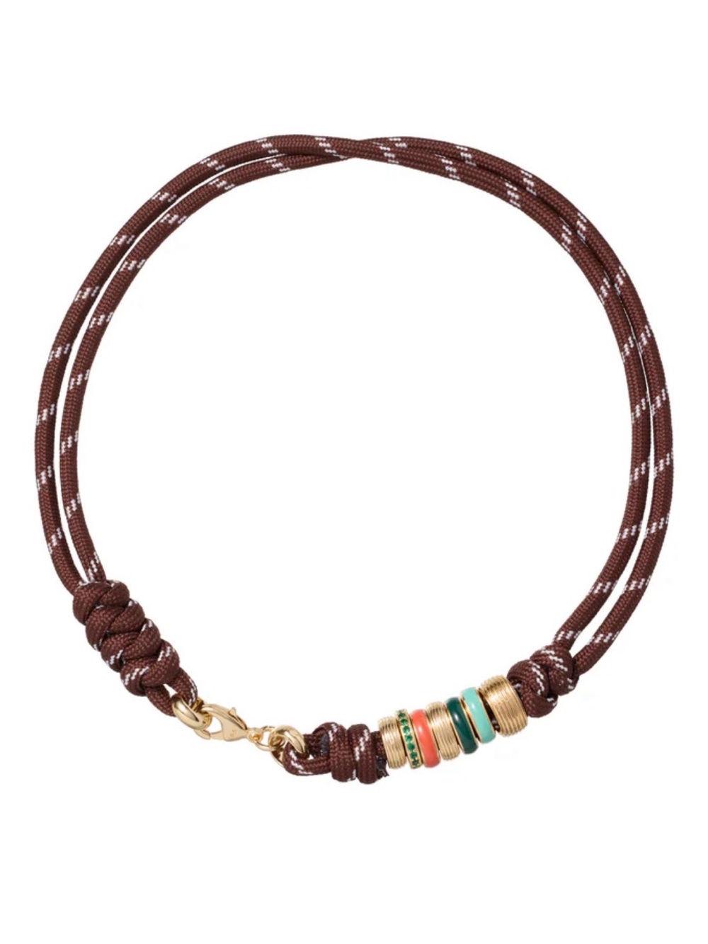 Roxanne Assoulin The Súper Size Happy Brown Cord Necklace with Multicolor Enamel